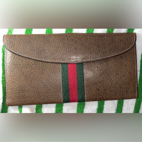 EUC AUTH Gucci Sherry Line Leather Wallet *VINTAGE* - Picture 2 of 6